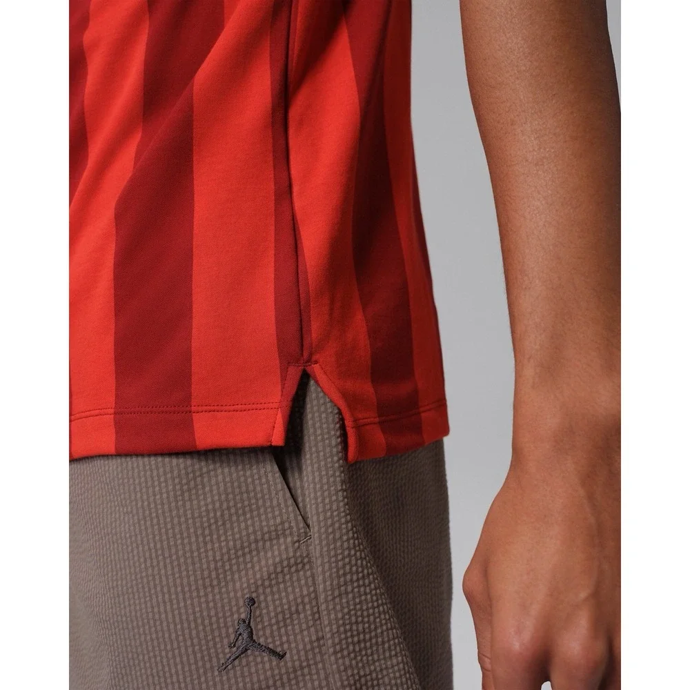 Nike Jordan Sport Dri-FIT Golf Polo Shirt Mens L Red Stripe IF2930-657 NEW